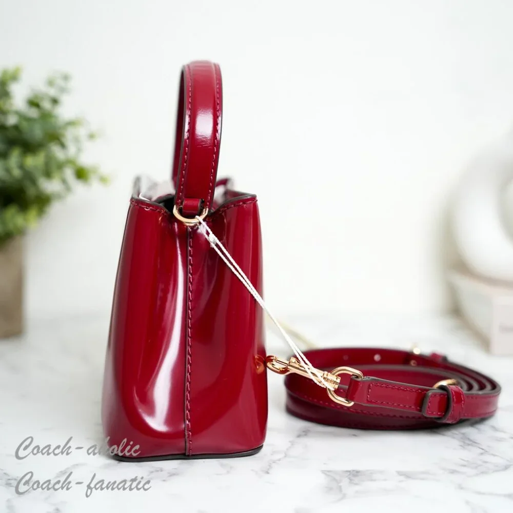 Tory Burch Britten Smooth Leather Mini Satchel Crossbody in Bartlett Red 162831